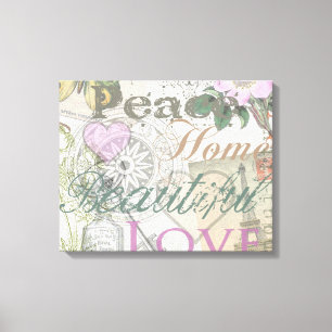 Lienzo Hogar de Paz Vintage Belleza Amor