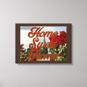 Lienzo Hogar Sweet Home Floral Wall Art