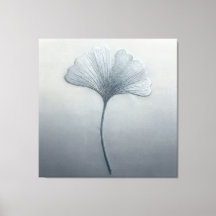 Hoja de Ginkgo Azul Textura de Bordado Botánico