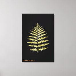 Lienzo Hoja de Helecho Dorado Elegante Decoración
