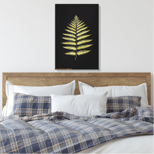 Lienzo Hoja de Helecho Dorado Elegante Decoración 