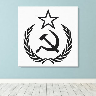 Lienzo Hoja de hoz y martillo, URSS, CCCP, comunismo