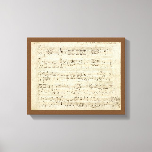 Lienzo Hoja de música en pergamino manuscrita en tinta (Anverso)