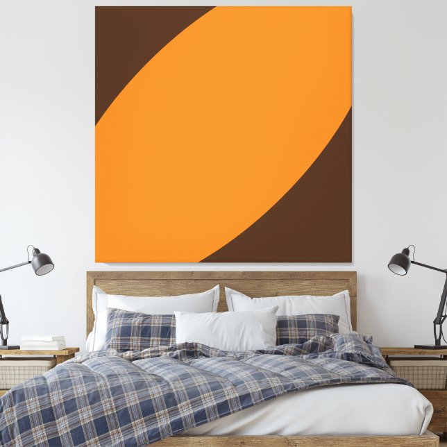 Lienzo Hoja de otoño. Curvas marrones de Naranja cálido b (Insitu(Dormitorio))