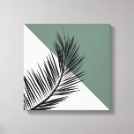 Lienzo Hoja de palma<br><div class="desc">Estilo nórdico diseño mínimo con decoración de hojas de palma negras y triángulos blancos y verdes</div>