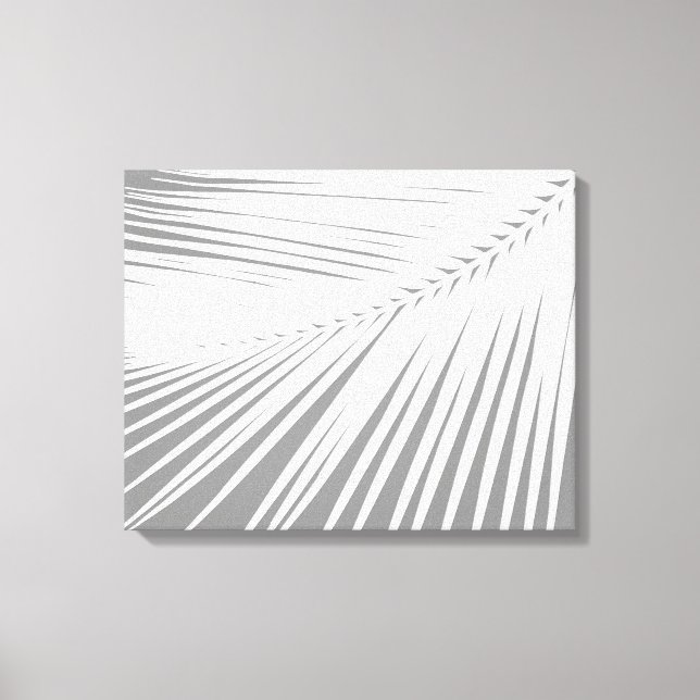 Lienzo Hoja de palma - Gris / Gris y blanco (Anverso)