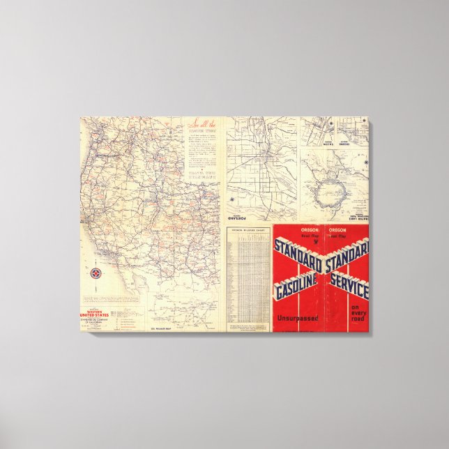 Lienzo Hoja de ruta de Oregon (Anverso)