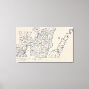 Lienzo Hoja de ruta para bicicletas de Wisconsin 3