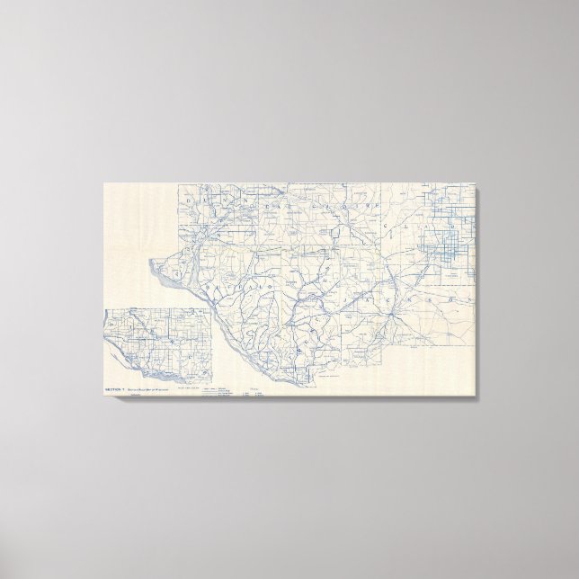 Lienzo Hoja de ruta para bicicletas de Wisconsin 6 (Anverso)