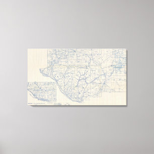 Lienzo Hoja de ruta para bicicletas de Wisconsin 6