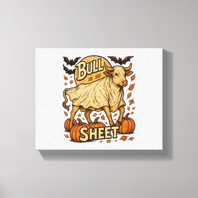Lienzo Hoja de toro de vaca Halloween (Anverso)
