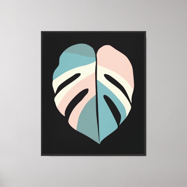Lienzo hoja minimalista de monstera (Anverso)