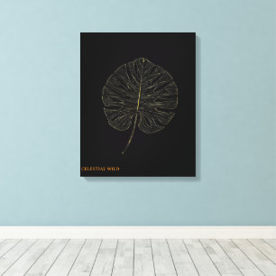 Lienzo Hoja Monstera Dorada Decoración Moderna Noi