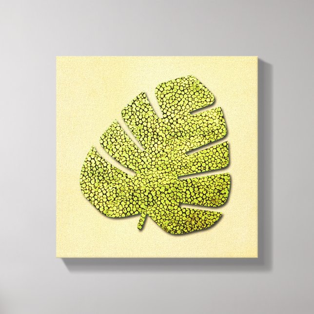 Lienzo Hoja Tropical Verde Orgánica (Anverso)