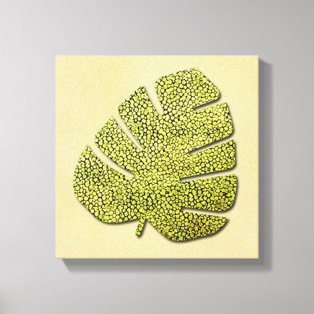 Lienzo Hoja Tropical Verde Orgánica (Anverso)