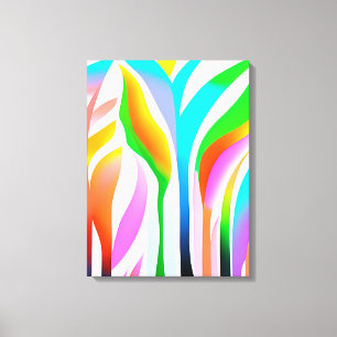 Lienzo Hojas abstractas en pasteles multicolores