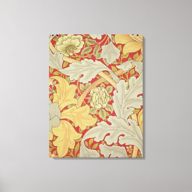 Lienzo Hojas de Acanthus y rosa silvestre sobre fondo de  (Anverso)