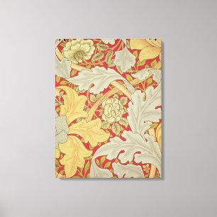Lienzo Hojas de Acanthus y rosa silvestre sobre fondo de 