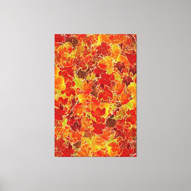 Lienzo Hojas de arce de otoño Purpurinoso (Anverso)