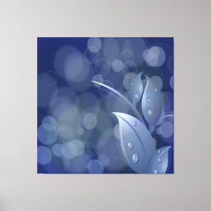 Lienzo Hojas de Bokeh azules envueltas