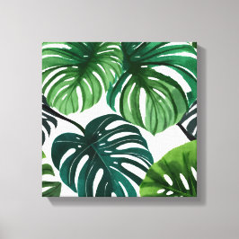 Lienzo Hojas de Monstera | Acuarela Moderna Simple