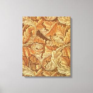 Lienzo Hojas de otoño Acanthus marrón de William Morris