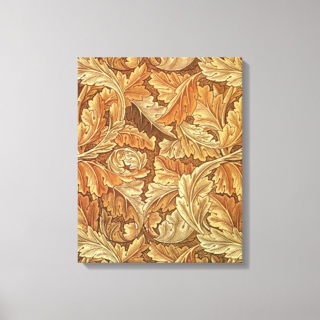 Lienzo Hojas de otoño Acanthus marrón de William Morris (Anverso)