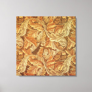 Lienzo Hojas de Otoño Acanthus Marrón de William Morris