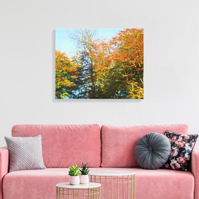 Lienzo Hojas de otoño y cielos azules - (Insitu (Sala de estar))