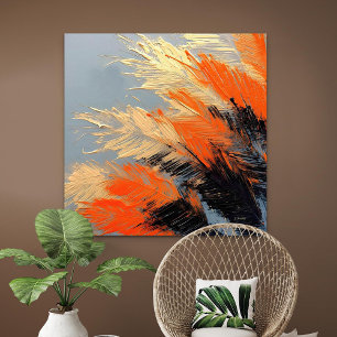Lienzo Hojas de Palma – Movimiento Tropical Abstracto