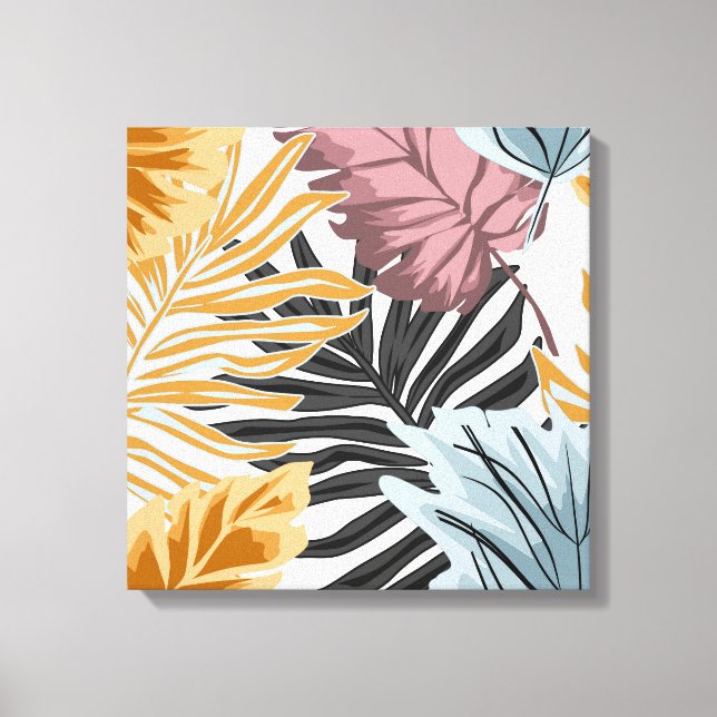 Lienzo Hojas de palma, tropicales, botánicas, selvas, bos (Anverso)