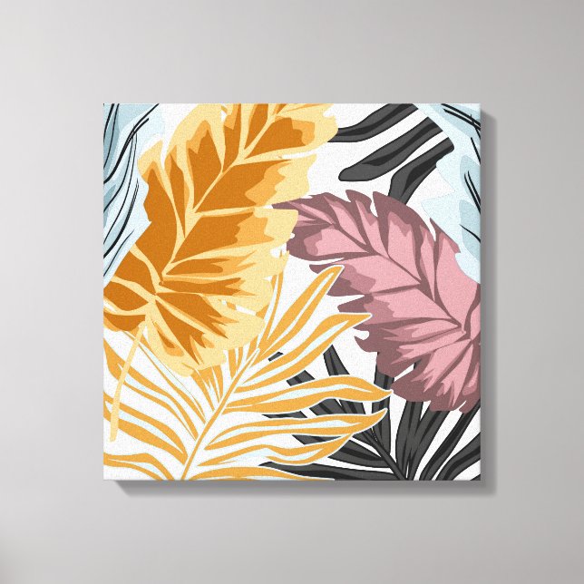 Lienzo Hojas de palma, tropicales, botánicas, selvas, bos (Anverso)