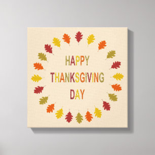 Lienzo Hojas de roble de Acción de Gracias