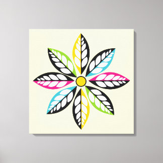 Lienzo Hojas decorativas-Flor crema abstracta moderna