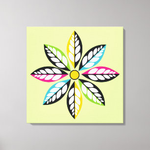 Lienzo Hojas decorativas-Flor moderna, verde abstracto