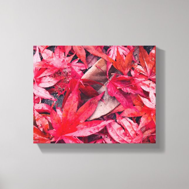 Lienzo Hojas rojas de otoño (Anverso)