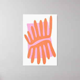 Lienzo Hojas Rosas y Naranjas Abstracción Inspirada en Ma