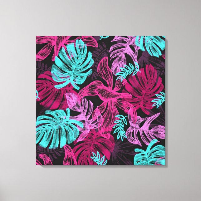 Lienzo Hojas tropicales (Anverso)