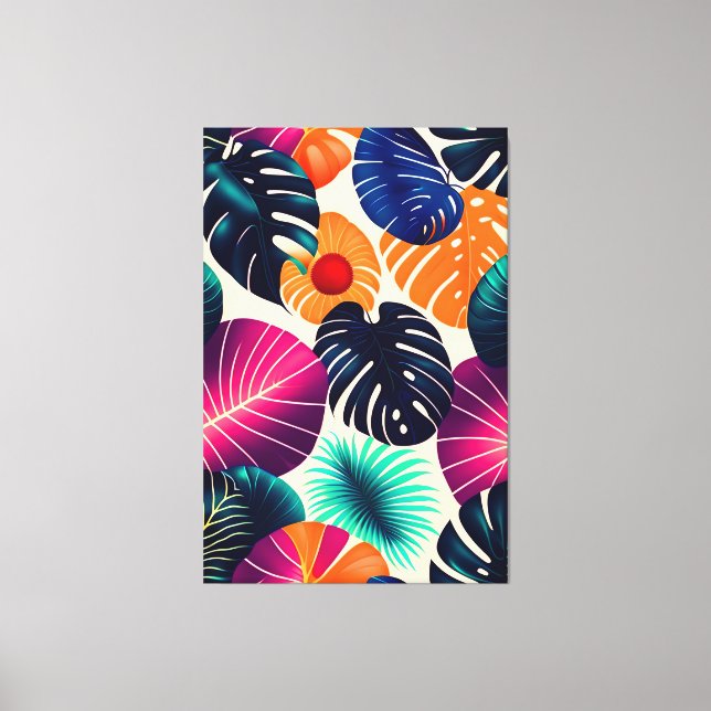 Lienzo Hojas tropicales (Anverso)