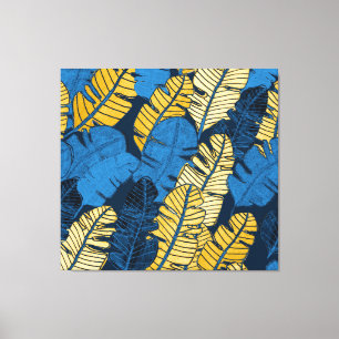 Lienzo Hojas tropicales dibujadas a mano: sin costura