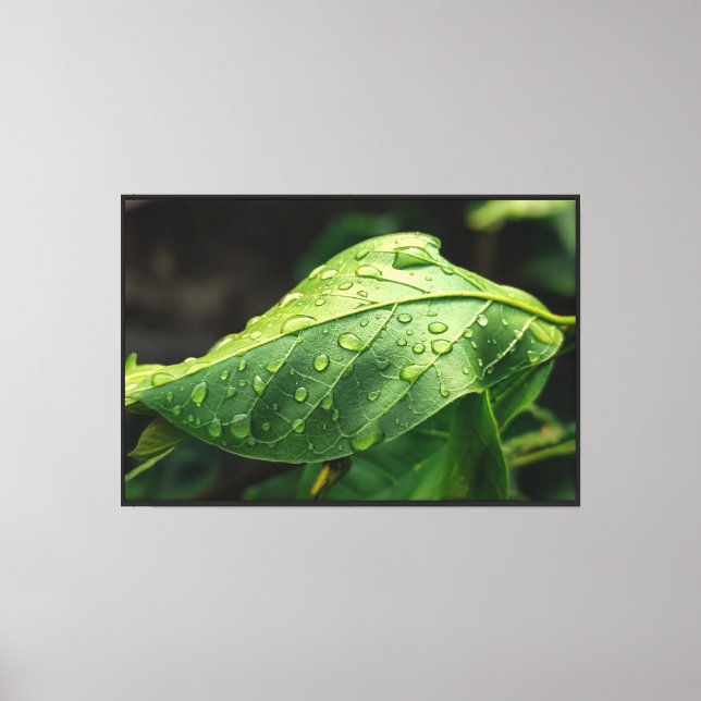 Lienzo Hojas, Verde, Botánica (Anverso)