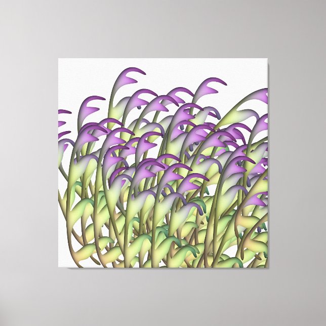 Lienzo Hojas Verdes Purpura (Anverso)