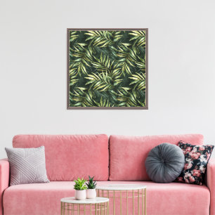Lienzo Hojas Verdes Tropicales