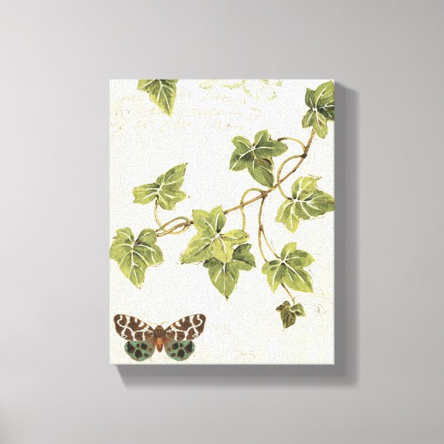 Lienzo Hojas y mariposa (Anverso)
