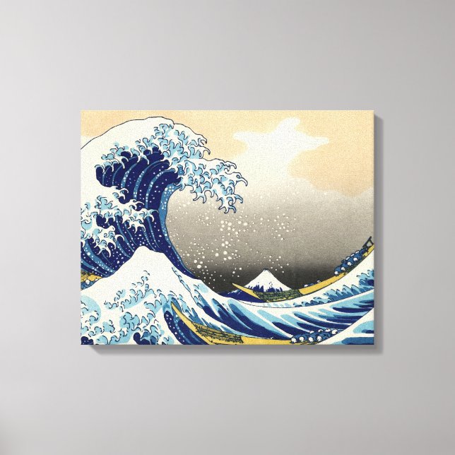 Lienzo Hokusai el gran ajuste de tela de onda (Anverso)