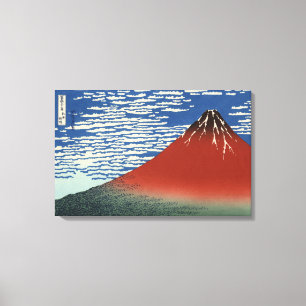 Lienzo Hokusai Red Fuji, Sur Viento, Clear Sky GalleryHD