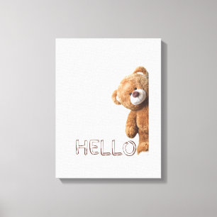 Lienzo Hola Cute Brown Teddy Bear