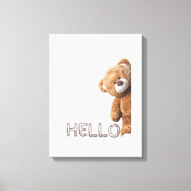 Lienzo Hola Cute Brown Teddy Bear (Anverso)