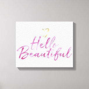 Lienzo Hola hermosa con corazón de oro