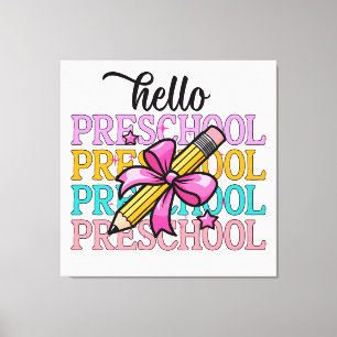 Lienzo Hola Lápiz de profesorado colorido preescolar